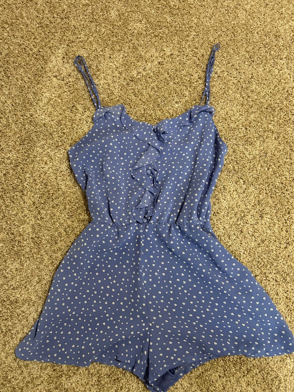 H&M Blue Heart-Print Summer Romper
